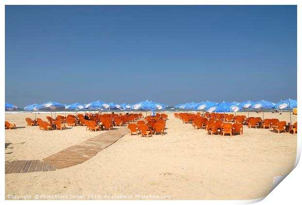 Israel, Tel Aviv, The mediterranean beach front Print by PhotoStock Israel