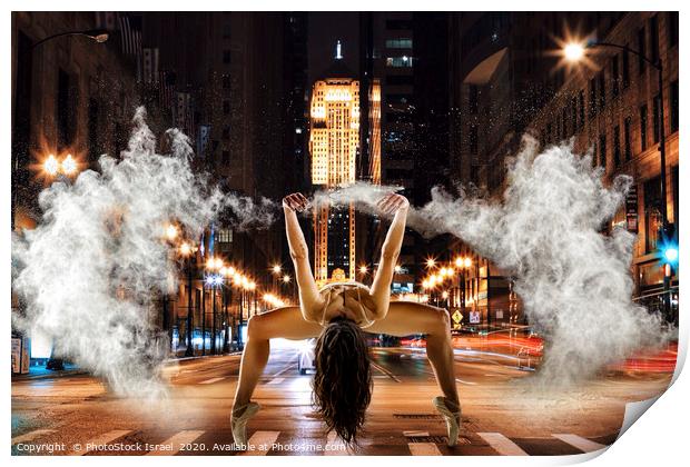 Powder dancing in an urban background  Print by PhotoStock Israel