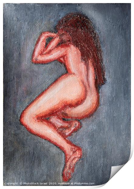 painting of a nude woman lying on her side  Print by PhotoStock Israel