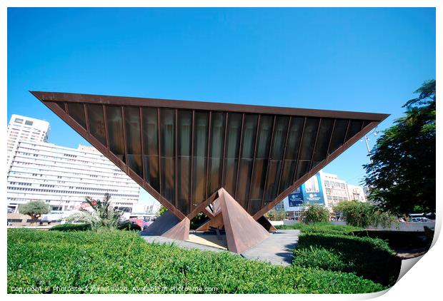 Tel Aviv The Holocaust memorial sculpture Print by PhotoStock Israel