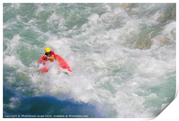 White water rafting  Print by PhotoStock Israel