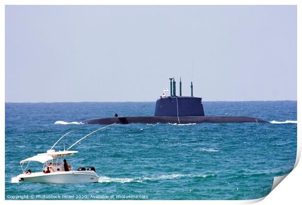 Israeli Navy Dolphin class submarine  Print by PhotoStock Israel