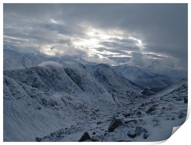View from Buachaille Etive Beag Print by James Lamont