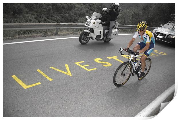 Lance Armstrong-LIVESTRONG Print by Eamon Fitzpatrick
