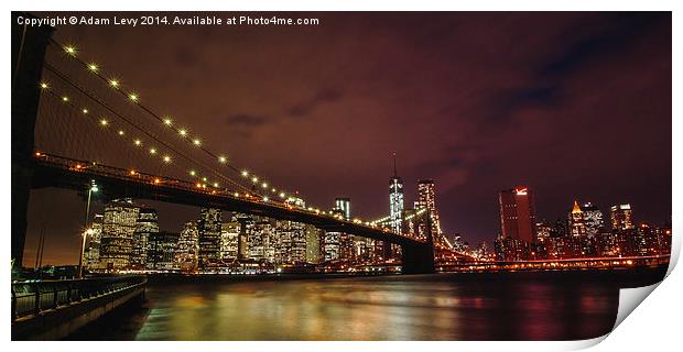  Brooklyn Bridge by Night Print by Adam Levy