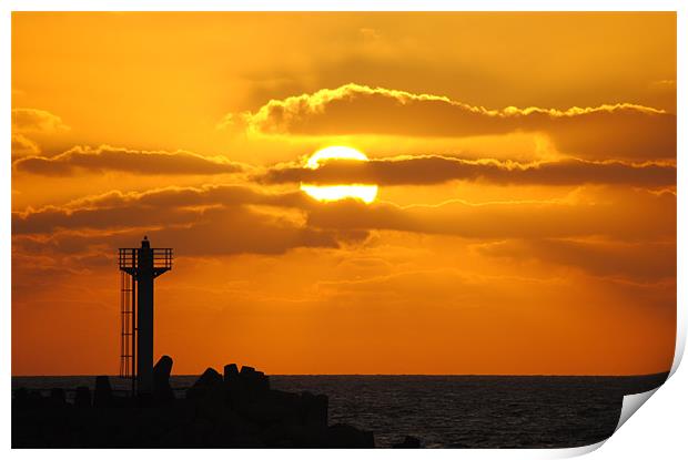 Harbour Sunset Print by Adam Levy