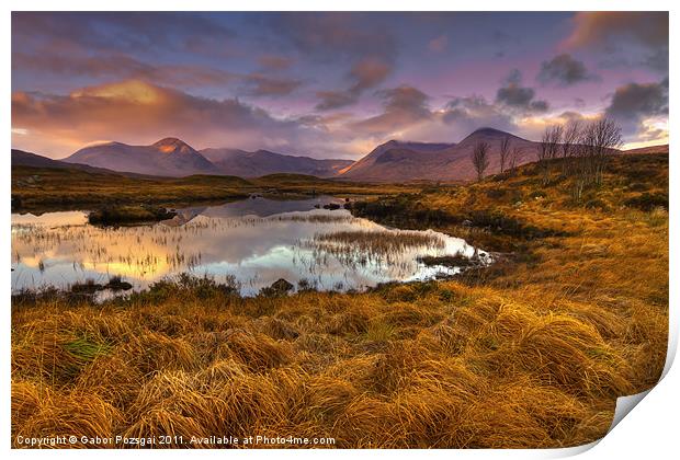 Rannoch Moor, Glencoe, Scotland Print by Gabor Pozsgai