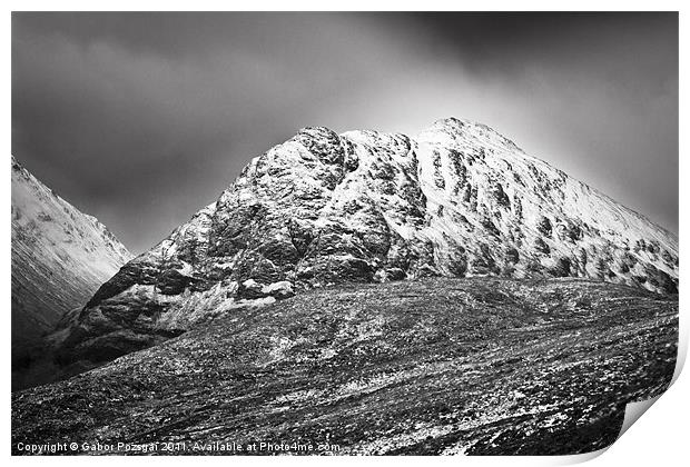 Meall Dearg mountain at Glencoe, Scotland Print by Gabor Pozsgai