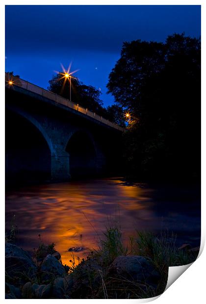 Bridge of Dee by night Print by Gabor Pozsgai