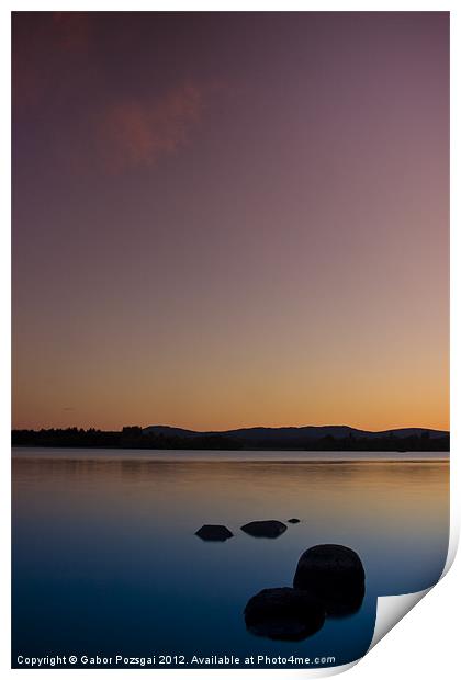 Lake of Menteith by sunset Print by Gabor Pozsgai