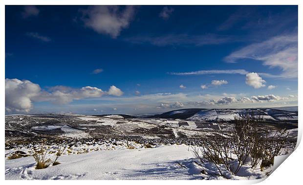 Snowy Scottish landscape Print by Gabor Pozsgai