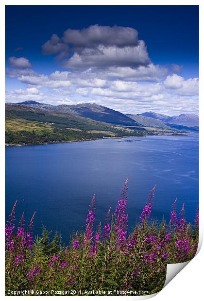 View of Lochcarron in Scotland Print by Gabor Pozsgai