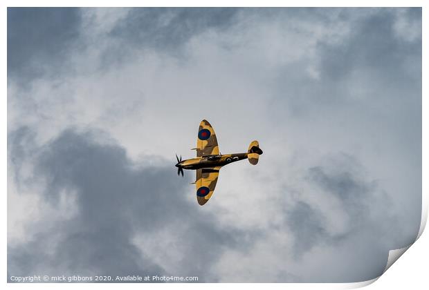 Battle of Britain Spitfire Print by mick gibbons