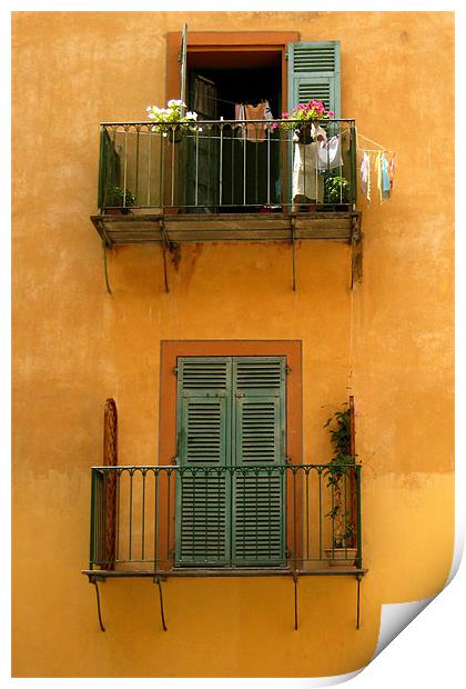 Vieux Nice balcony Print by joseph finlow canvas and prints