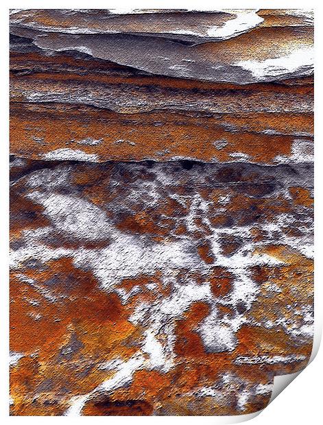 Snowy rocks Print by Erzsebet Bak