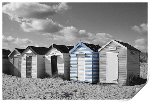 Beach Huts Print by Stephen Hayes