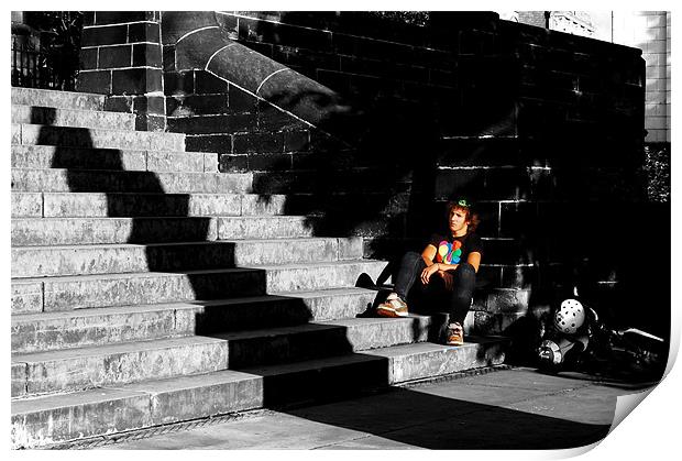 On the steps Print by david hopson