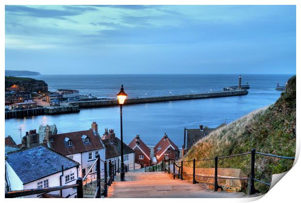 Whitby After Sun Down Print by Sarah Couzens
