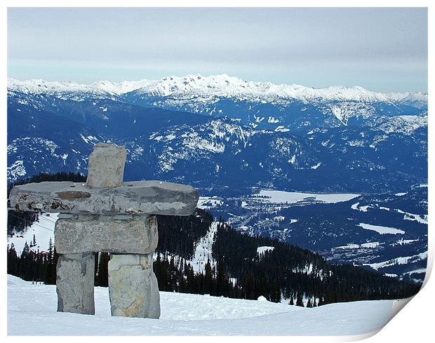 Whistler Inukshuk Print by Stephen Brown