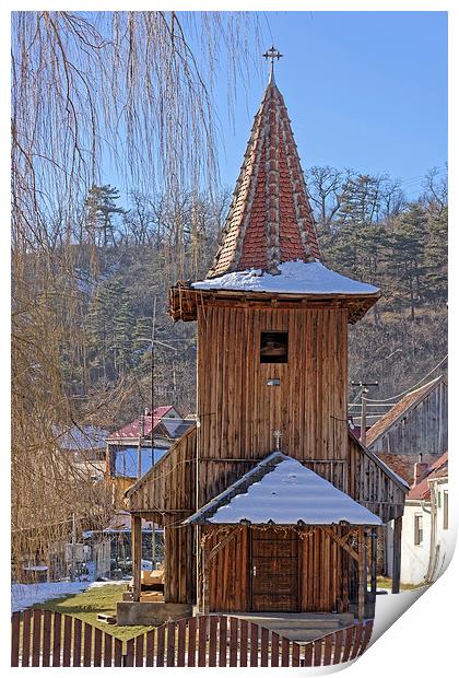 Old wooden church from Sadu, Sibiu county, Romania Print by Adrian Bud