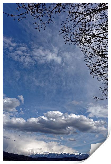 Herd of clouds on the sky over Fagaras Mountains R Print by Adrian Bud