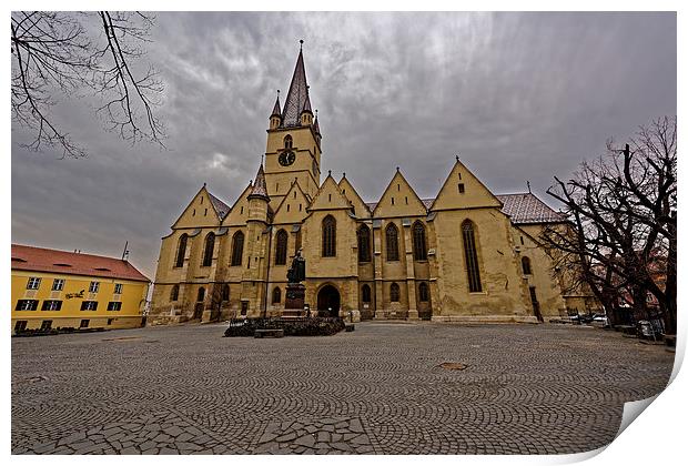Evangelical Cathedral Sibiu Romania Print by Adrian Bud