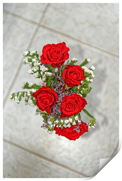Bouquet of red roses Print by Adrian Bud