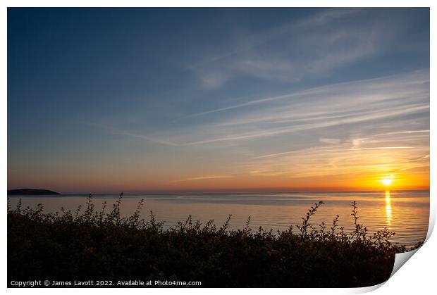 Gyrn Sunset At Aberafon North Wales Print by James Lavott