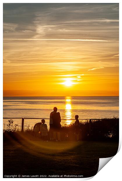 Sunset Observers Over Caernarfon Bay Print by James Lavott