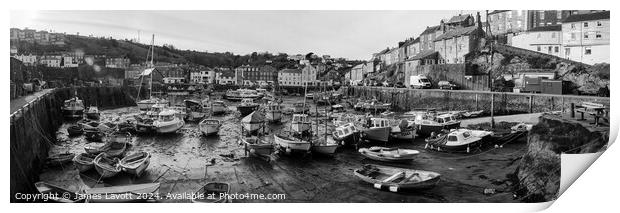 Mevagissey On The Hard In Black & White  Print by James Lavott