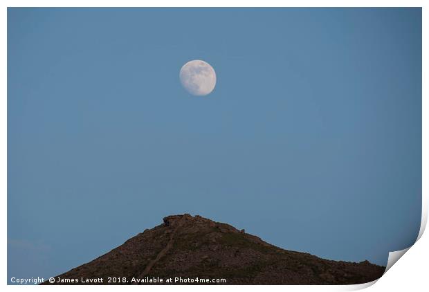 Moon Rise Over Gyrn Goch Print by James Lavott