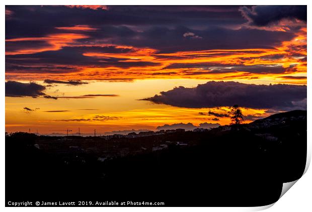 Angry Sky Over Mijas Print by James Lavott