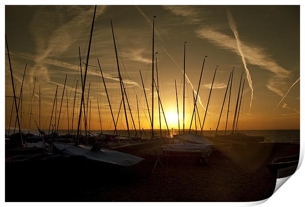 Whitstable Dinghy Club Sunset Print by James Lavott