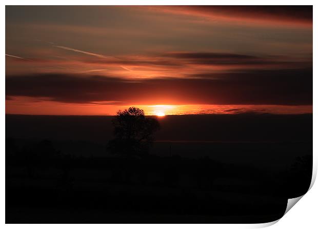 Glastonbury Sunrise Print by Gavin Marker