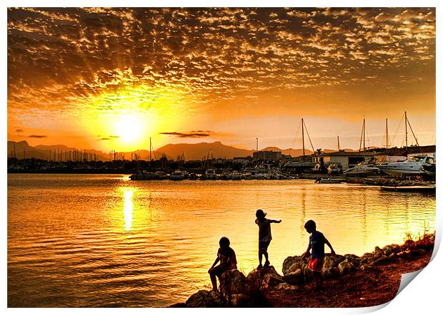 Alcudia Sunset Print by Fee Easton