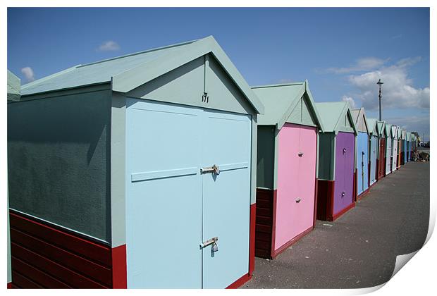 Brighton beach huts Print by mark blower