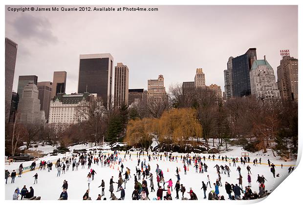 Skaters in Central Park NYC Print by James Mc Quarrie
