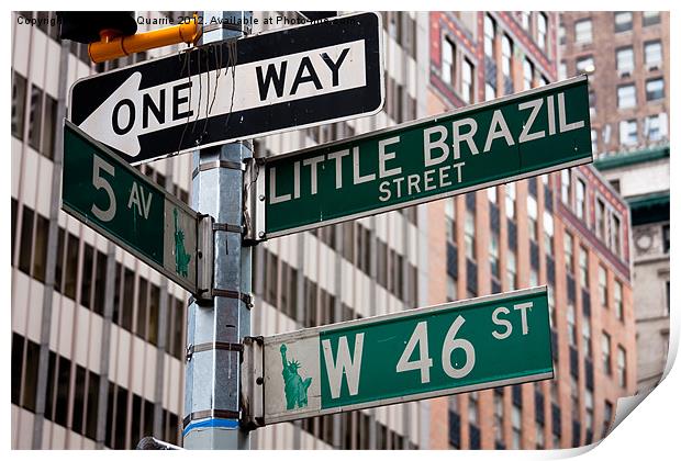 NYC street signs Print by James Mc Quarrie