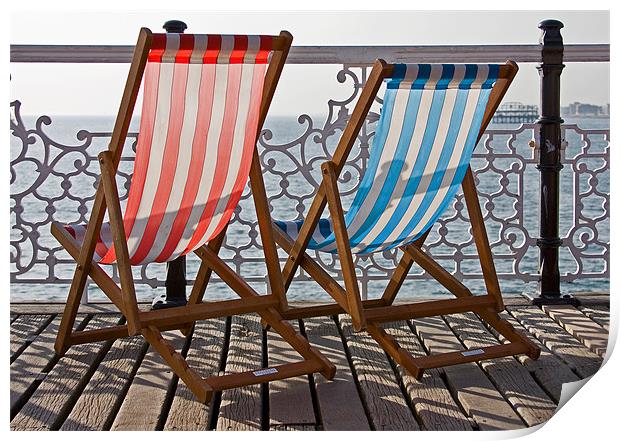Deck chairs Print by James Mc Quarrie