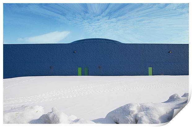 blue warehouse  Print by Eugenijus Marozas