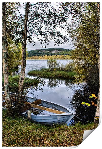 Blue Boat by Loch Ruthven Print by Jacqi Elmslie