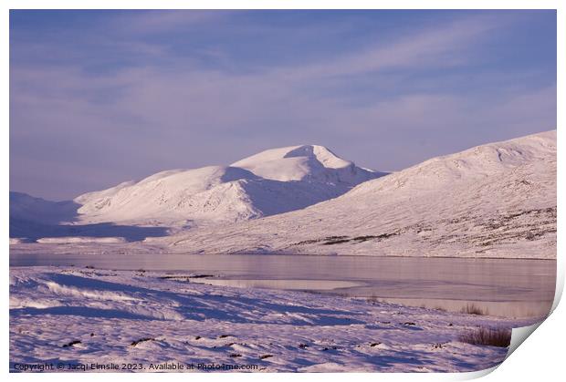 Scotland mountains in deep snow Print by Jacqi Elmslie