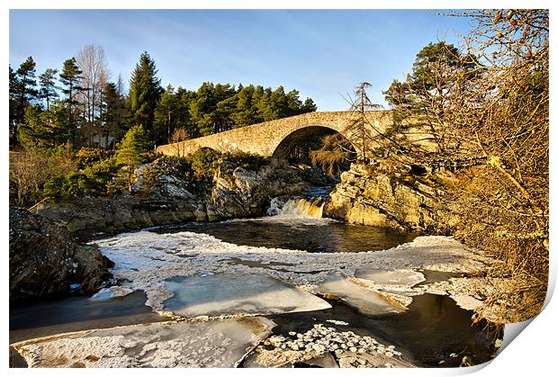 Icy River Waterfall Print by Jacqi Elmslie