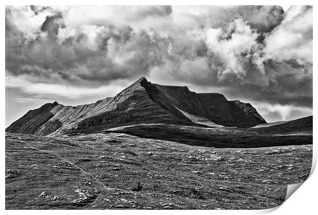 Ben More Coigach from Strath Kanaird Print by Jacqi Elmslie