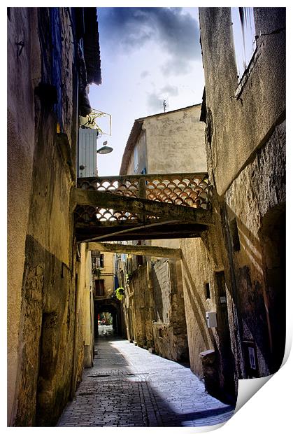 Grungy Alley in Sommieres Print by Jacqi Elmslie
