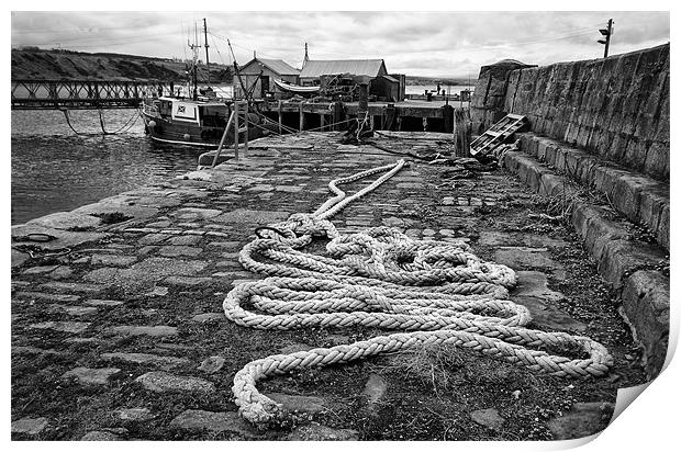 A Rope by Cromarty Harbour Print by Jacqi Elmslie