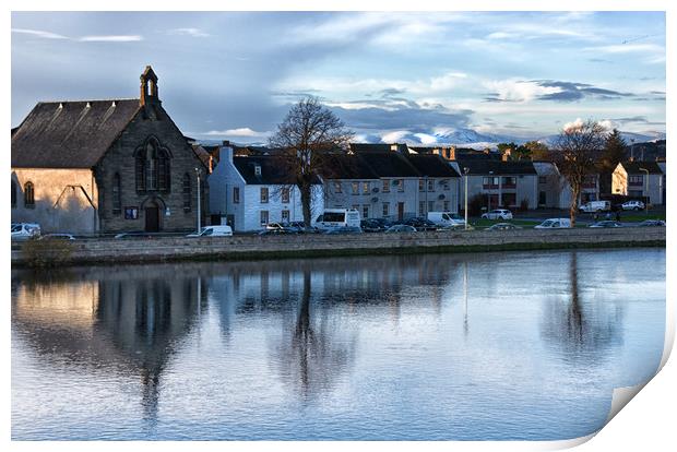 Houses by the River Ness Print by Jacqi Elmslie