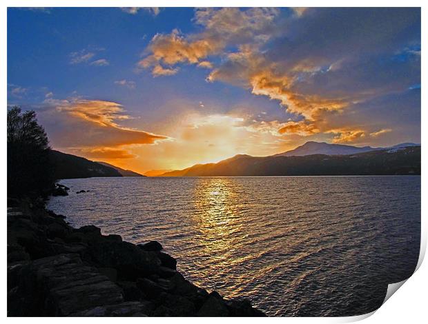 Loch Ness Sunset Print by Jacqi Elmslie