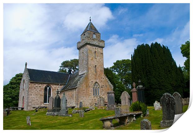 Cawdor Church and Graveyard Print by Jacqi Elmslie