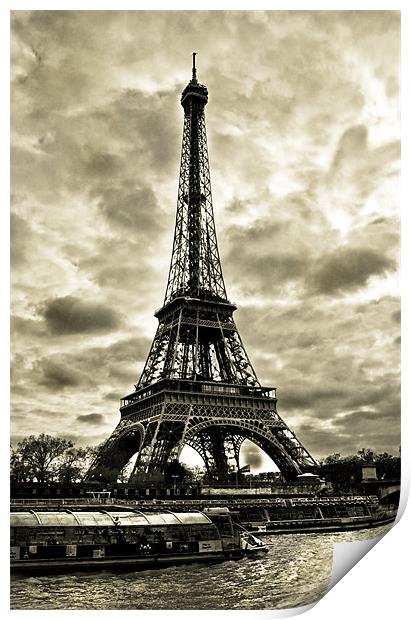 Eiffel Tower By The Seine Print by Jim kernan